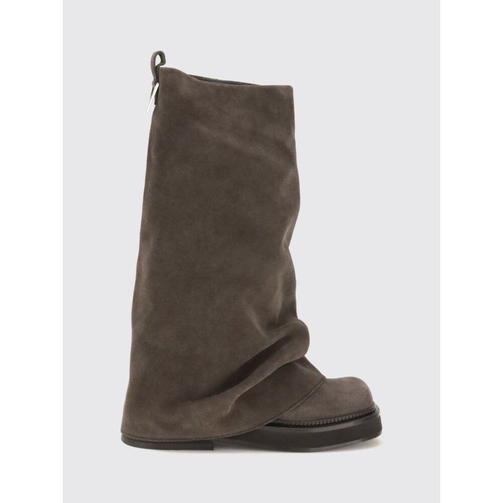 The Attico Women Draped Suede Calf-High Boots The Attico With Low Heel